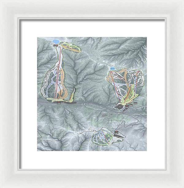 Mountain High Ski Trail Map - Framed Print - Powderaddicts