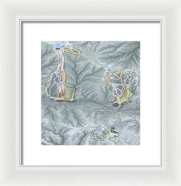 Mountain High Ski Trail Map - Framed Print - Powderaddicts