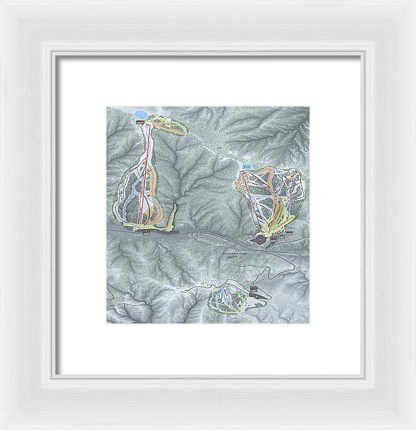 Mountain High Ski Trail Map - Framed Print - Powderaddicts