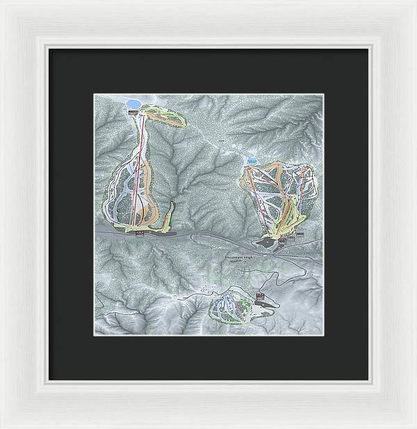 Mountain High Ski Trail Map - Framed Print - Powderaddicts