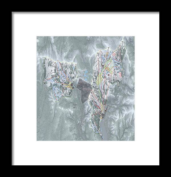 Palisades Tahoe Ski Trail Map - Framed Print - Powderaddicts
