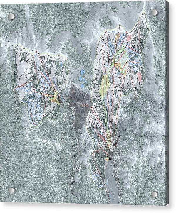 Palisades Tahoe Ski Trail Map - Acrylic Print - Powderaddicts