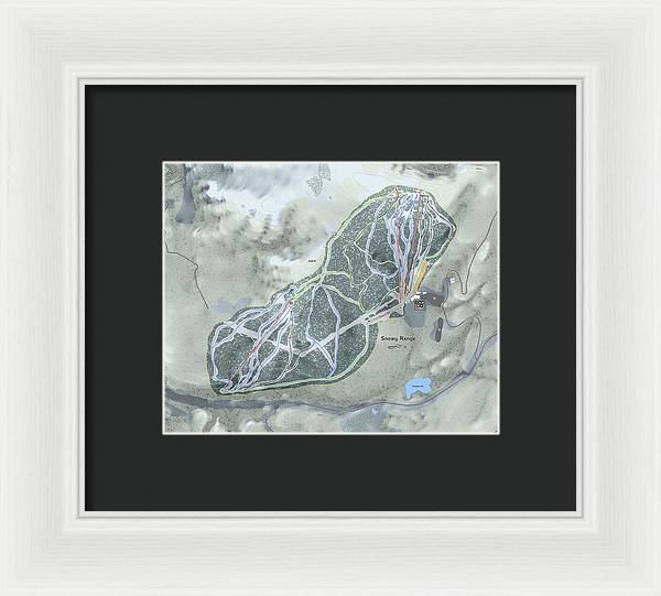 Snowy Range Ski Trail Map - Framed Print - Powderaddicts