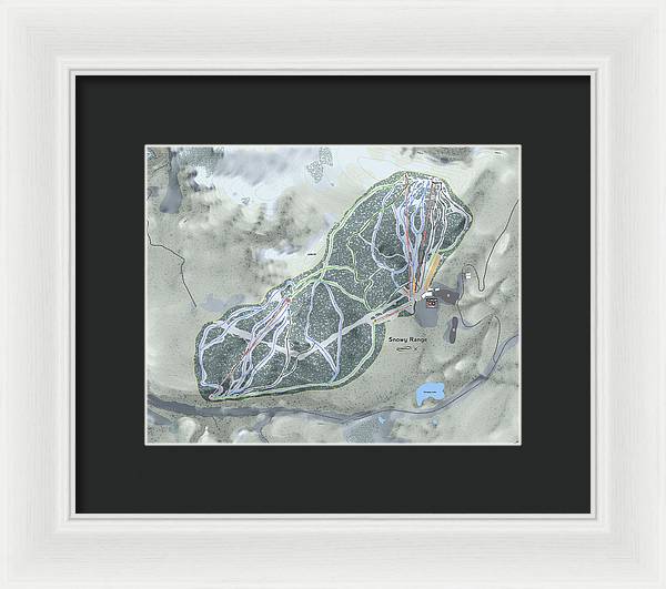 Snowy Range Ski Trail Map - Framed Print - Powderaddicts