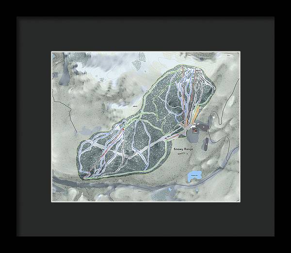 Snowy Range Ski Trail Map - Framed Print - Powderaddicts