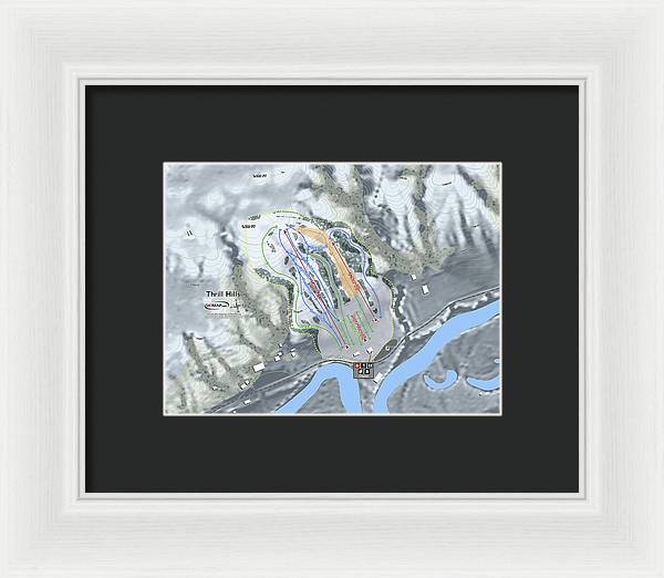 Thrill Hills Ski Trail Map - Framed Print - Powderaddicts