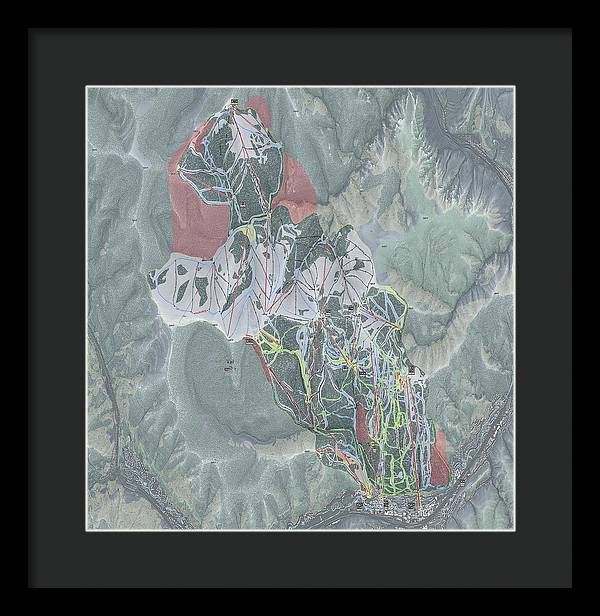Vail Ski Resort Map - Framed Print - Powderaddicts