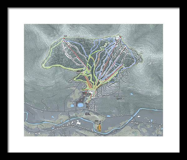 Windham Ski Trail Map - Framed Print - Powderaddicts