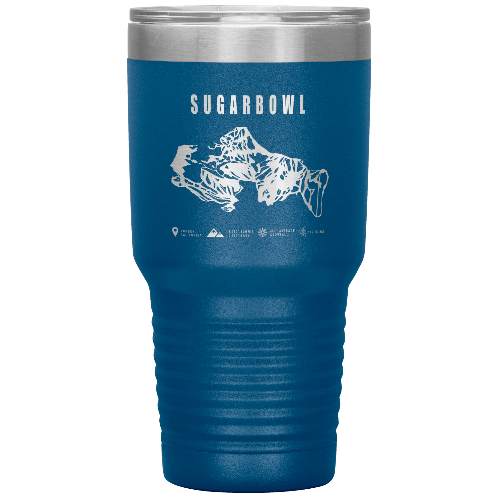 Sugarbowl, California Ski Trail Map 30oz Tumbler - Powderaddicts