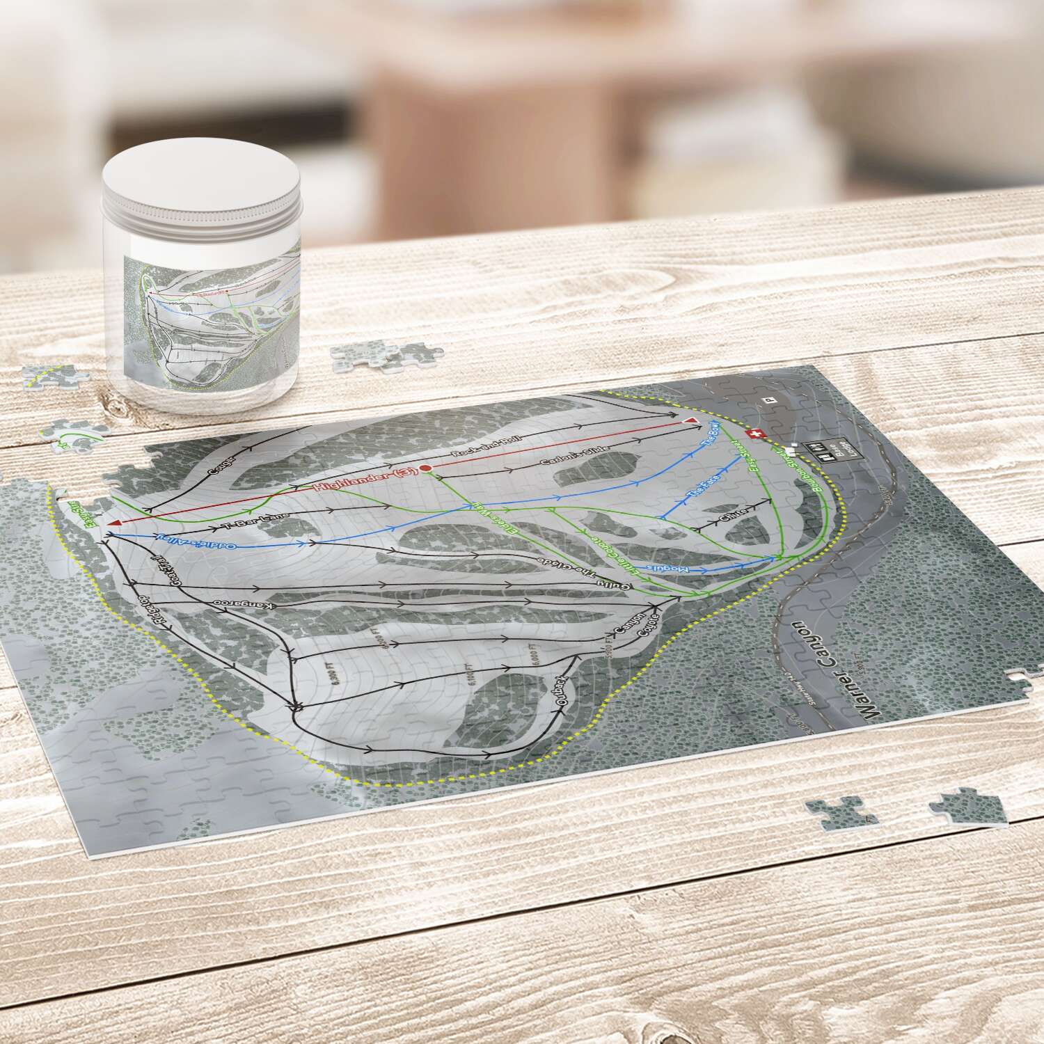 Warner Canyon, Oregon Ski Trail Map Puzzle - Powderaddicts