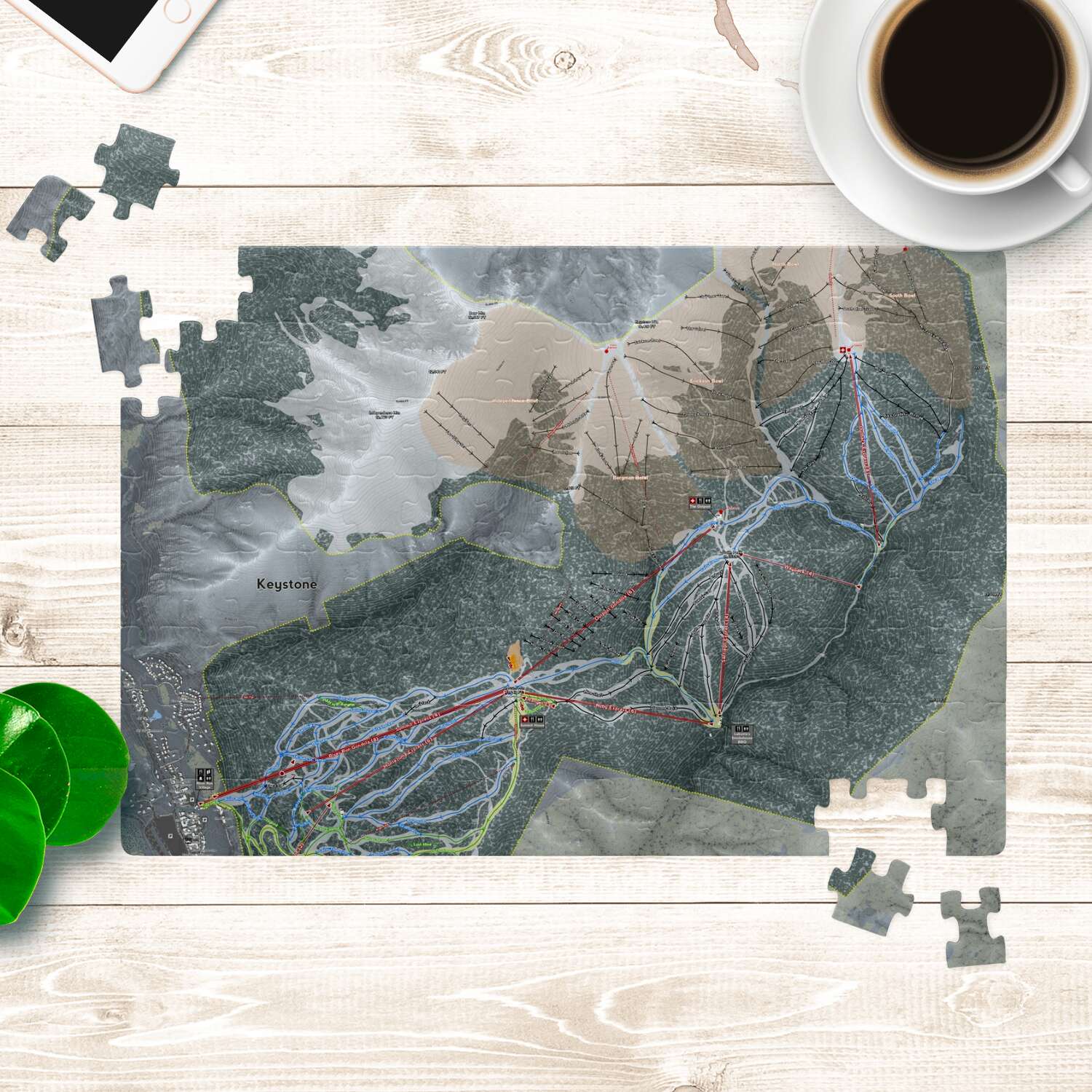 Keystone, Colorado Ski Trail Map Puzzle - Powderaddicts