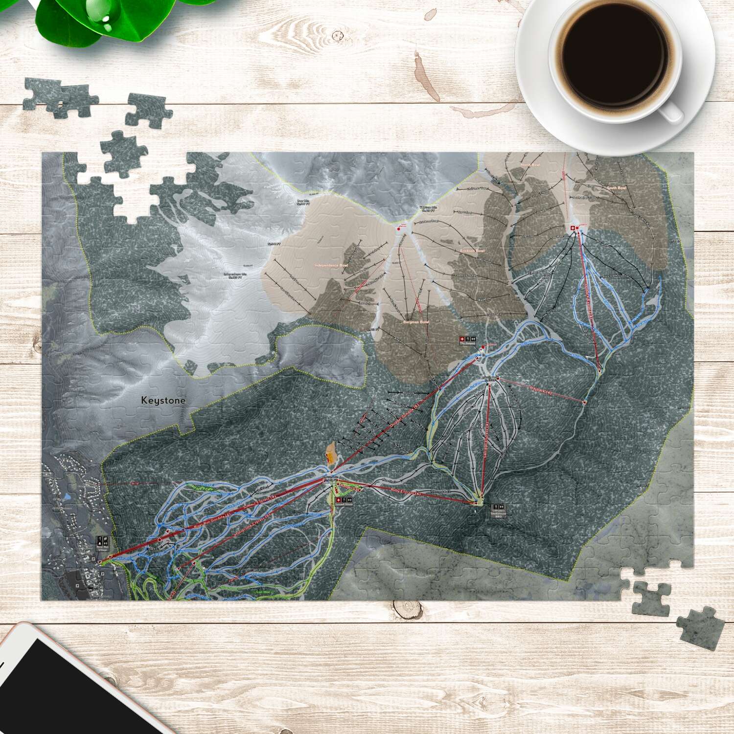 Keystone, Colorado Ski Trail Map Puzzle - Powderaddicts