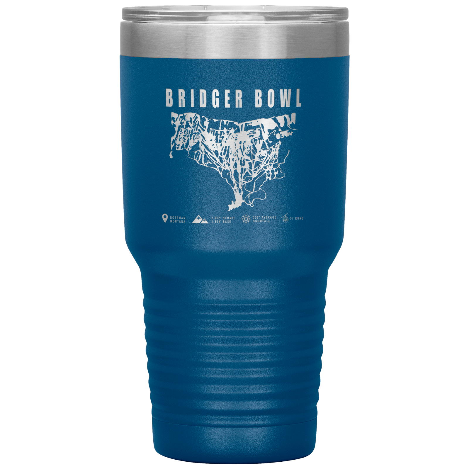 Bridger Bowl Montana Ski Trail Map 30oz Tumbler - Powderaddicts
