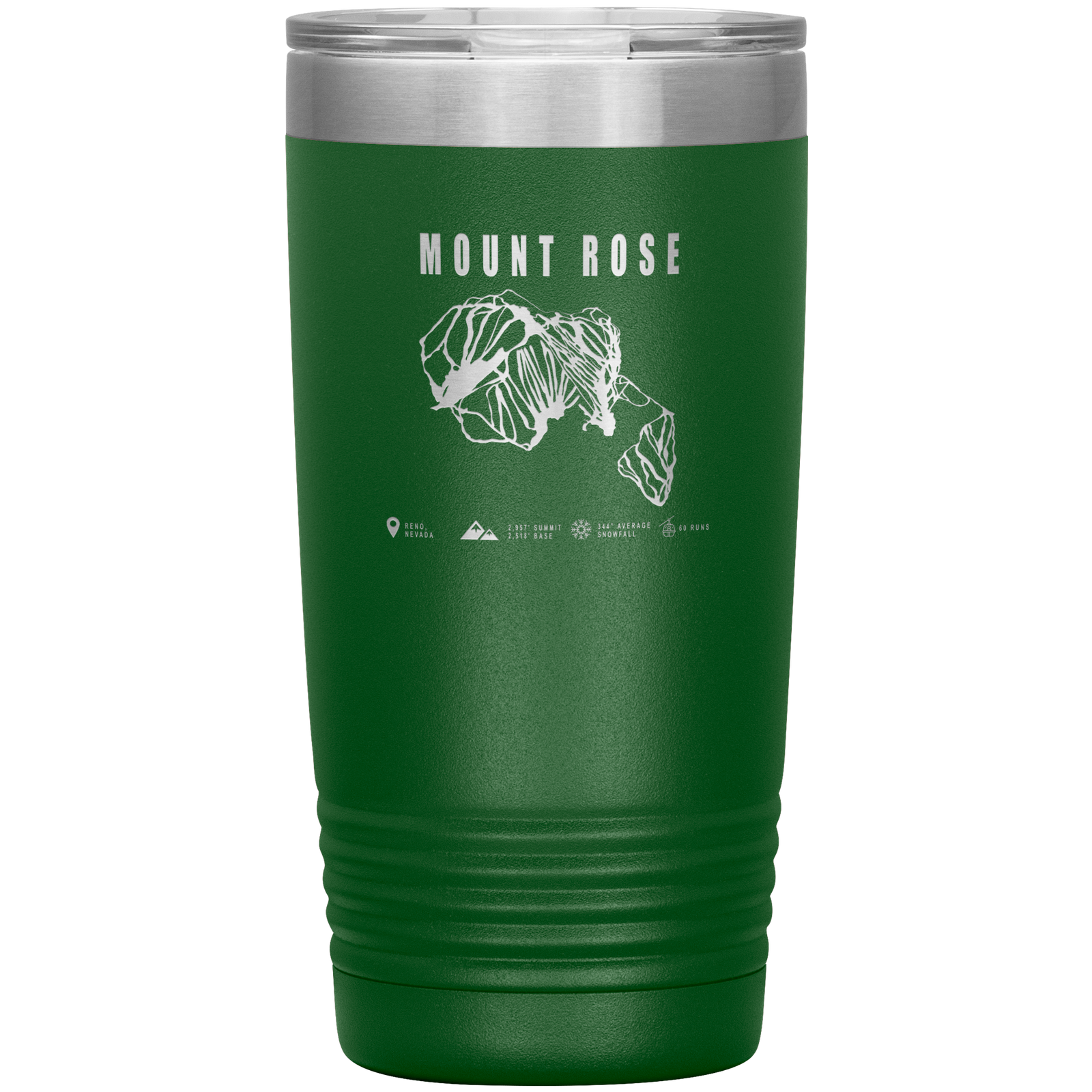 Mount Rose, Nevada Ski Trail Map 20oz Tumbler - Powderaddicts