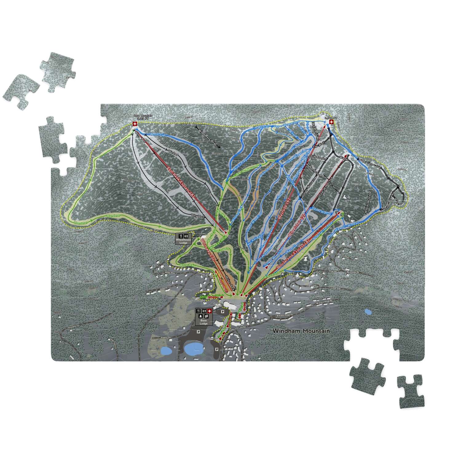 Windham New York Ski Trail Map Puzzles - Powderaddicts
