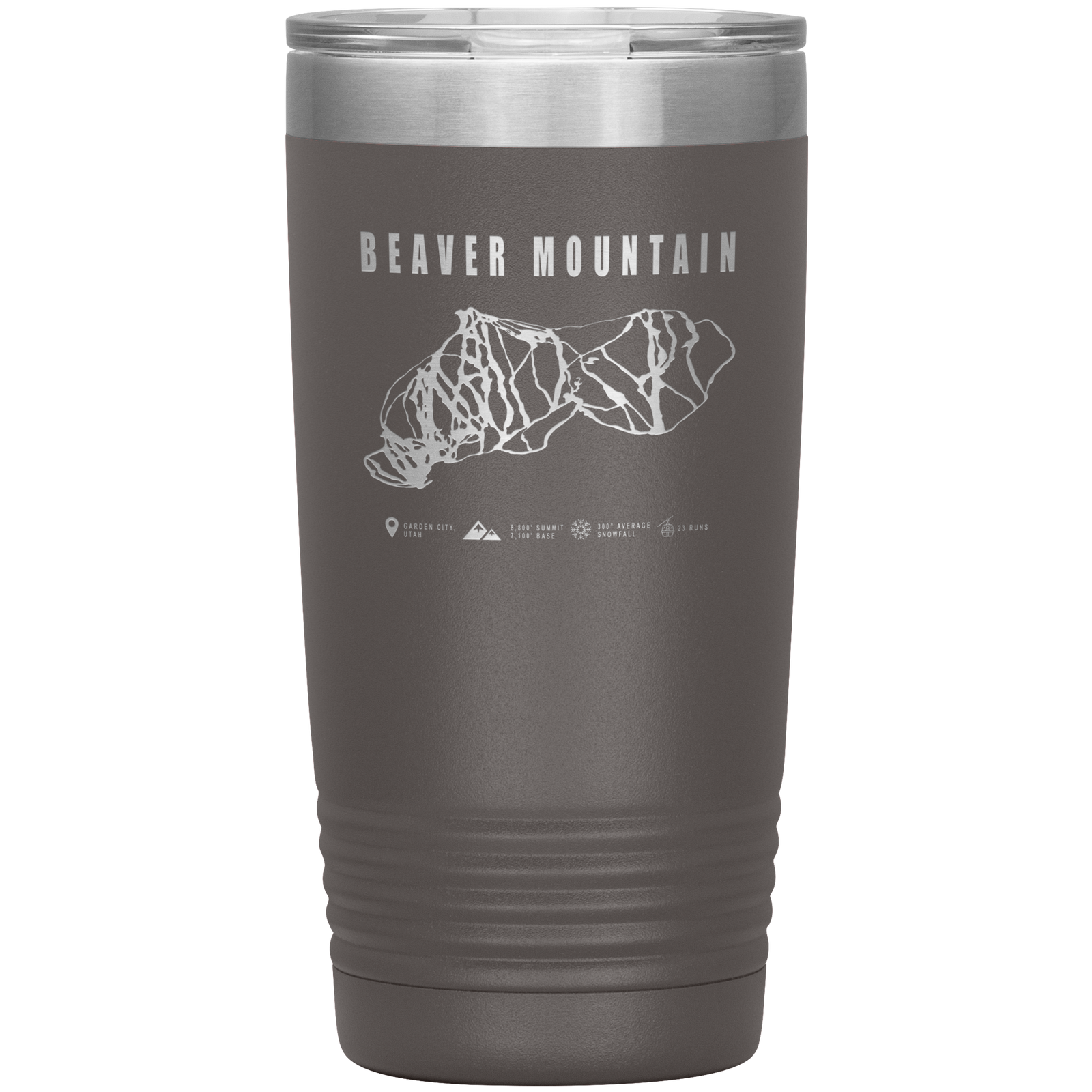 Beaver Mountain,Utah Ski Trail Map 20oz Tumbler - Powderaddicts
