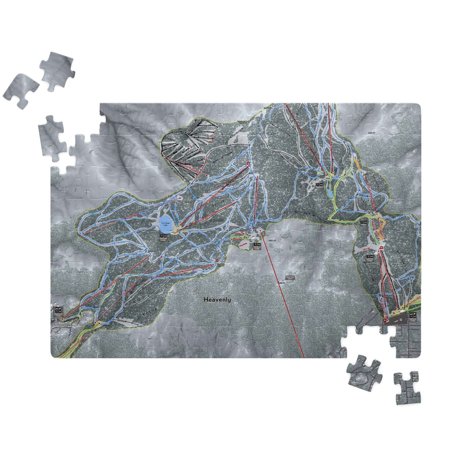 Heavenly Nevada Ski Trail Map Puzzle - Powderaddicts