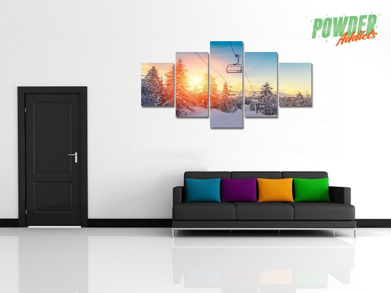 Chairlift Sunrise 5 Piece Canvas - Powderaddicts