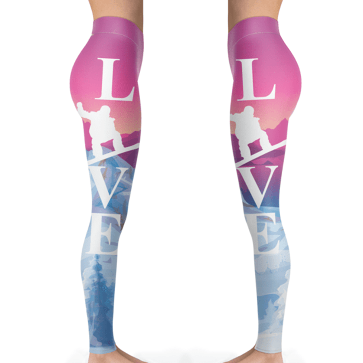 Love Snowboard Even at Sunset Leggings - Powderaddicts