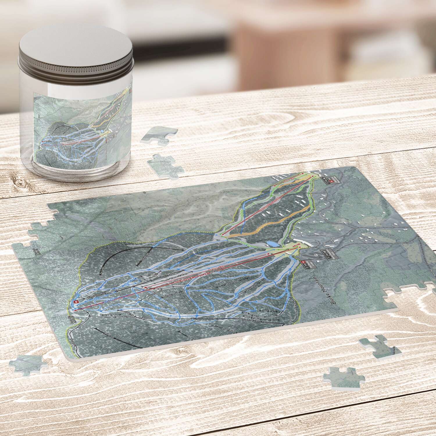 Burke Mountain, Vermont Ski Trail Map Puzzle - Powderaddicts