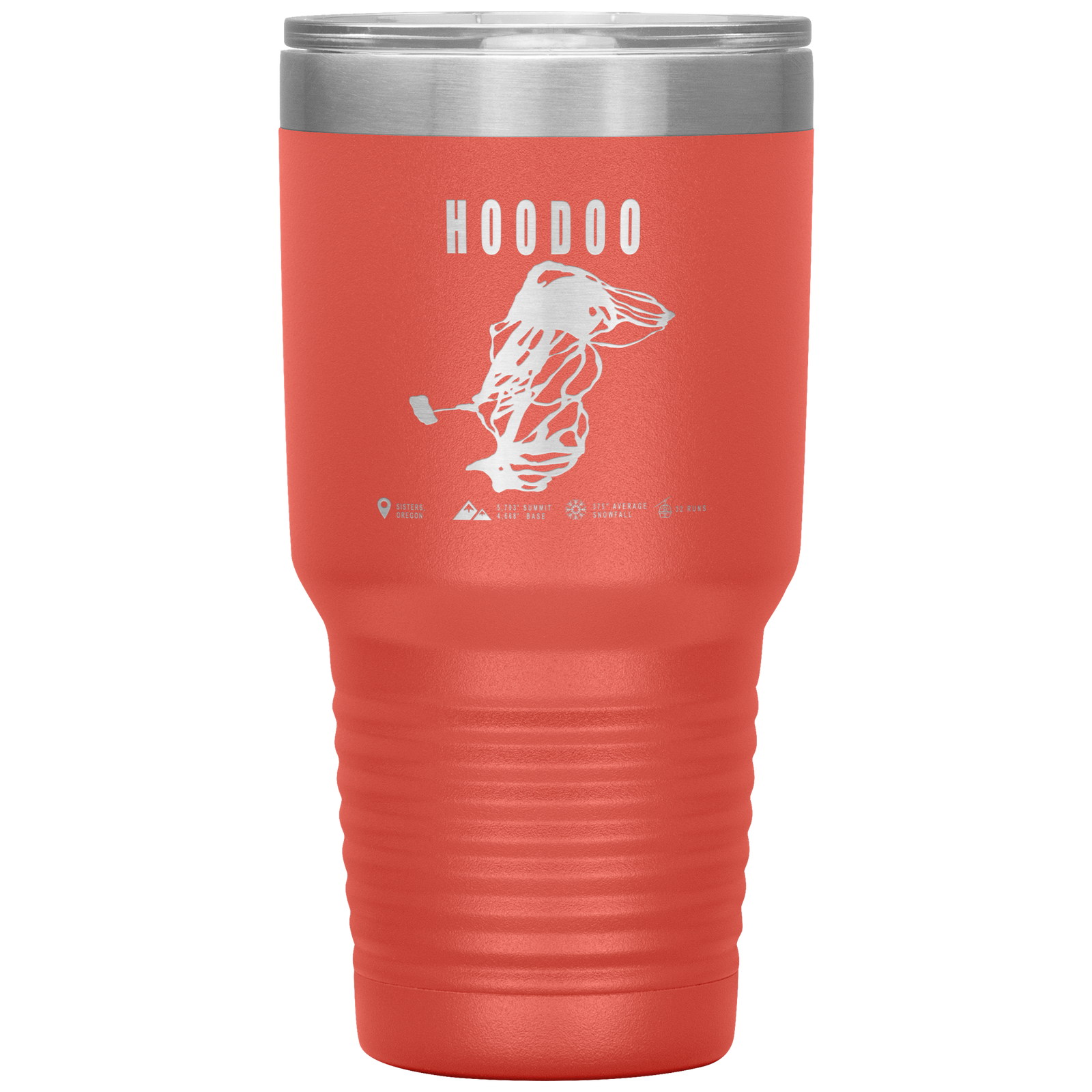 Hoodoo, Oregon Ski Trail Map 30oz Tumbler - Powderaddicts