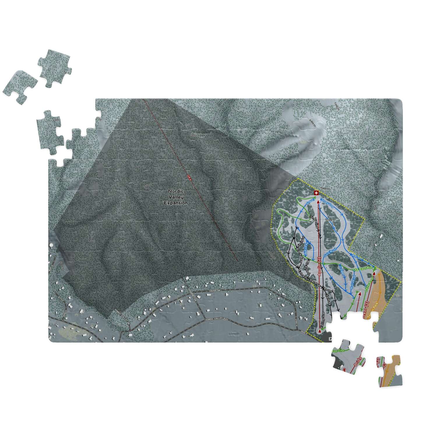 Nordic Valley, Utah Ski Trail Map puzzle - Powderaddicts