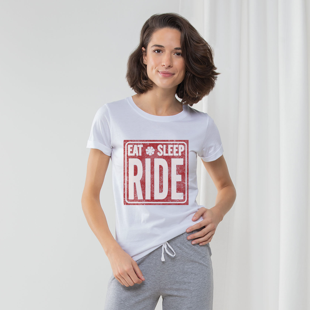 Eat Sleep Snowboard Ride Like A Girl Pajama Set - Powderaddicts