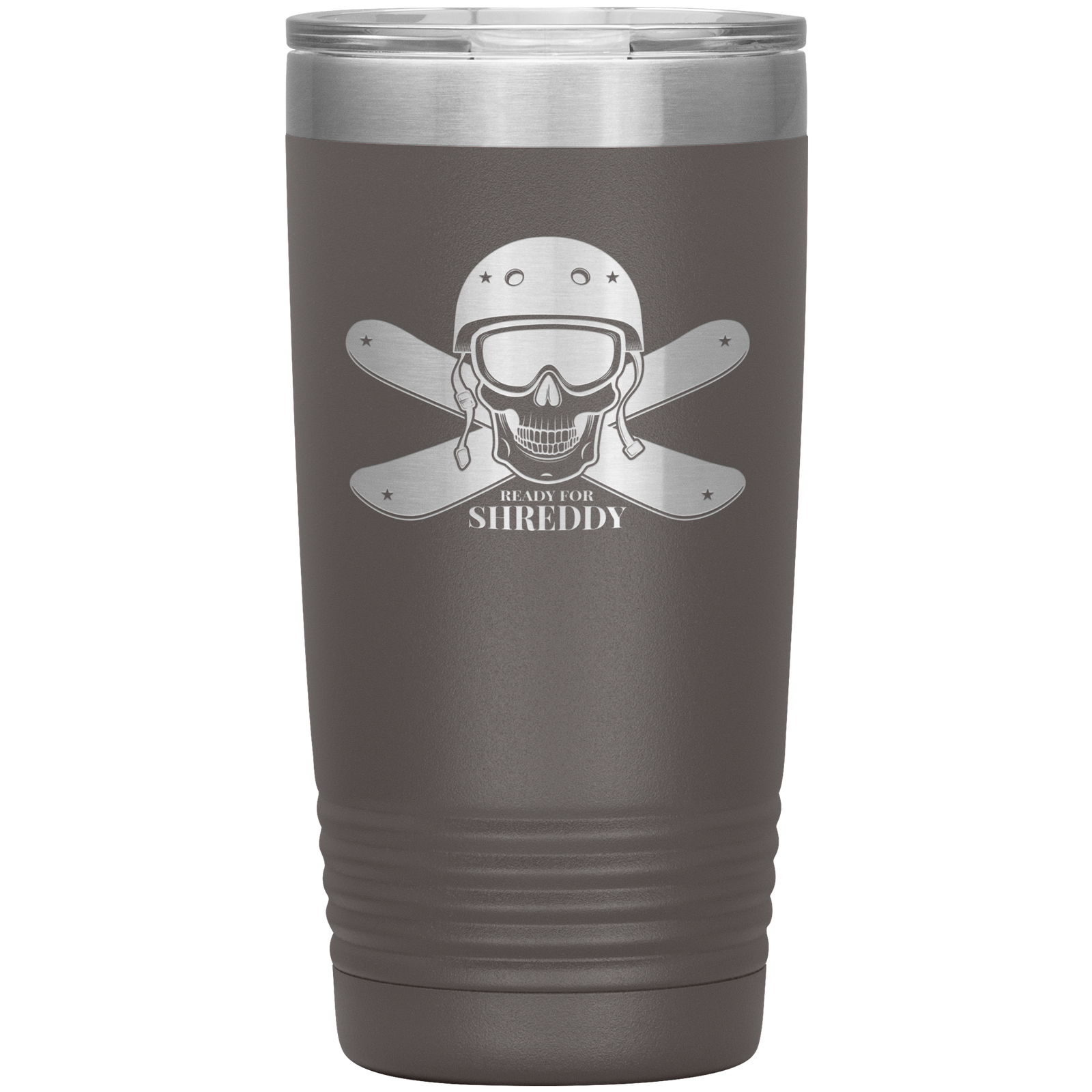 Ready For Shreddy Skeleton Skis 20oz Tumbler - Powderaddicts
