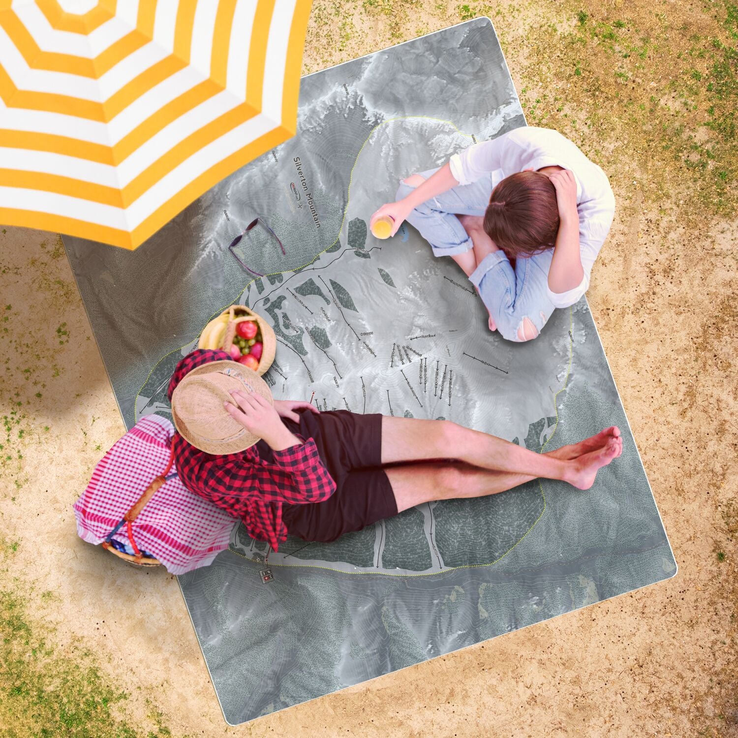 Silverton Mountain, Colorado Ski Resort Map Printed Beach Towel - Powderaddicts