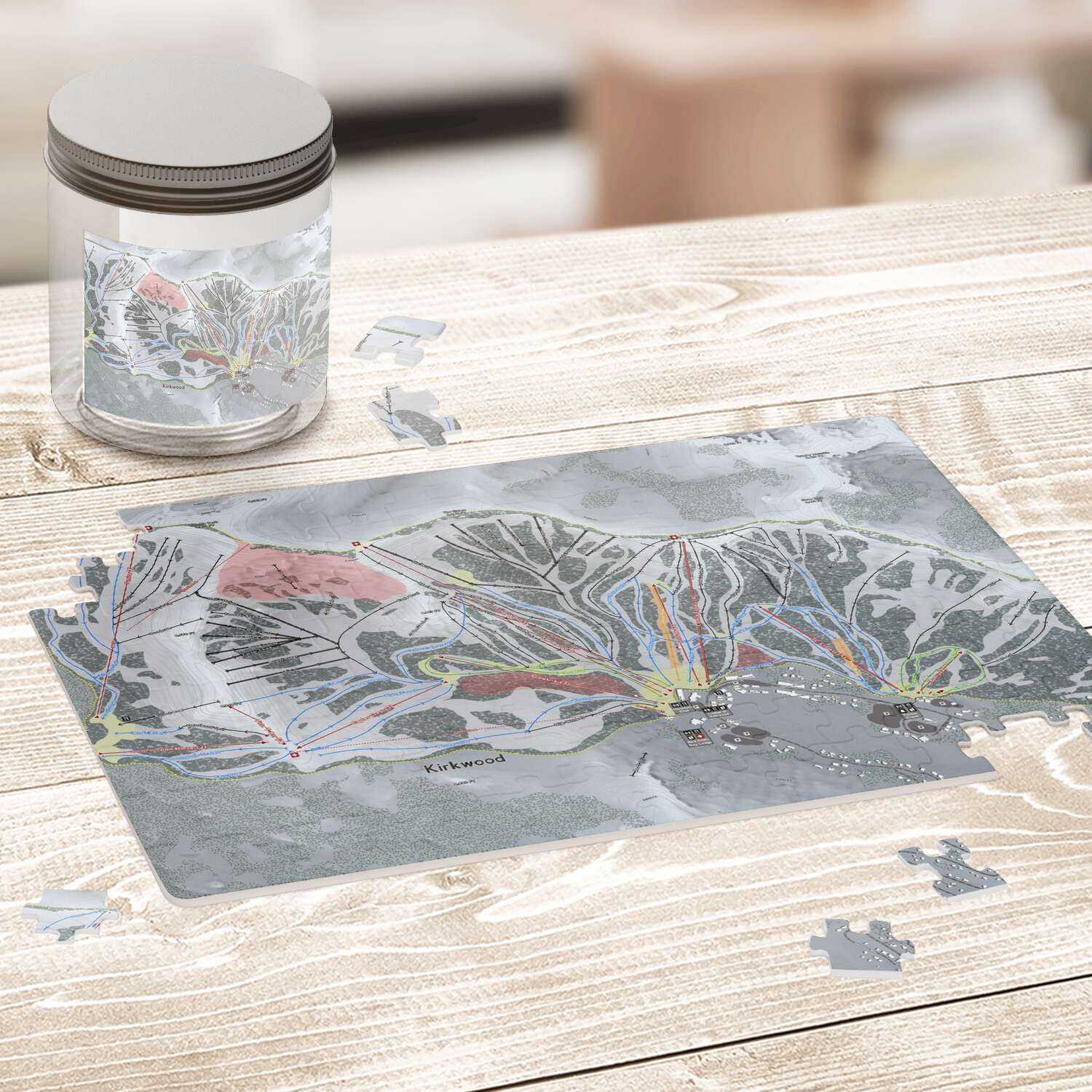 Kirkwood, California Ski Trail Map Puzzle - Powderaddicts
