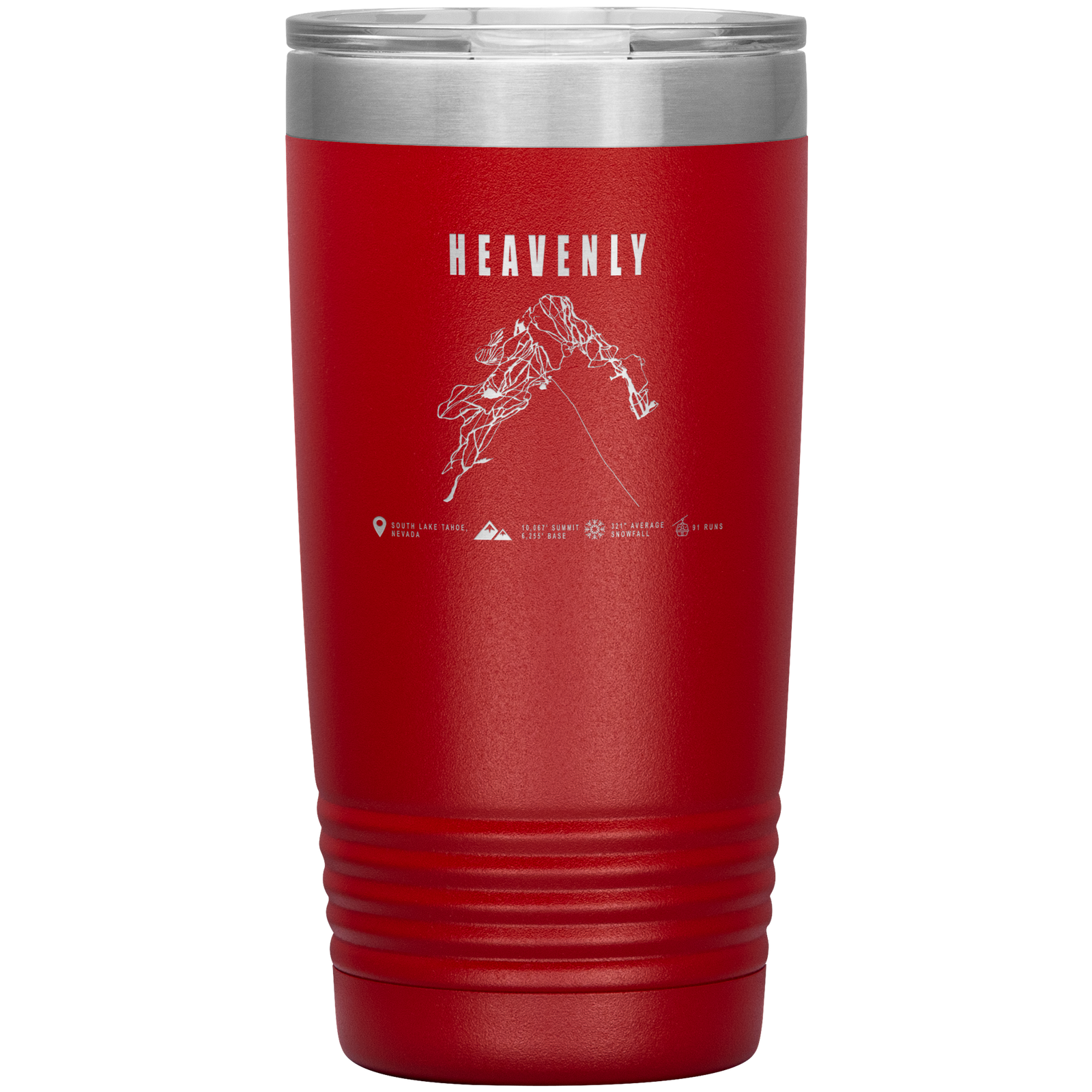 Heavenly, Nevada Ski Trail Map 20oz Tumbler - Powderaddicts