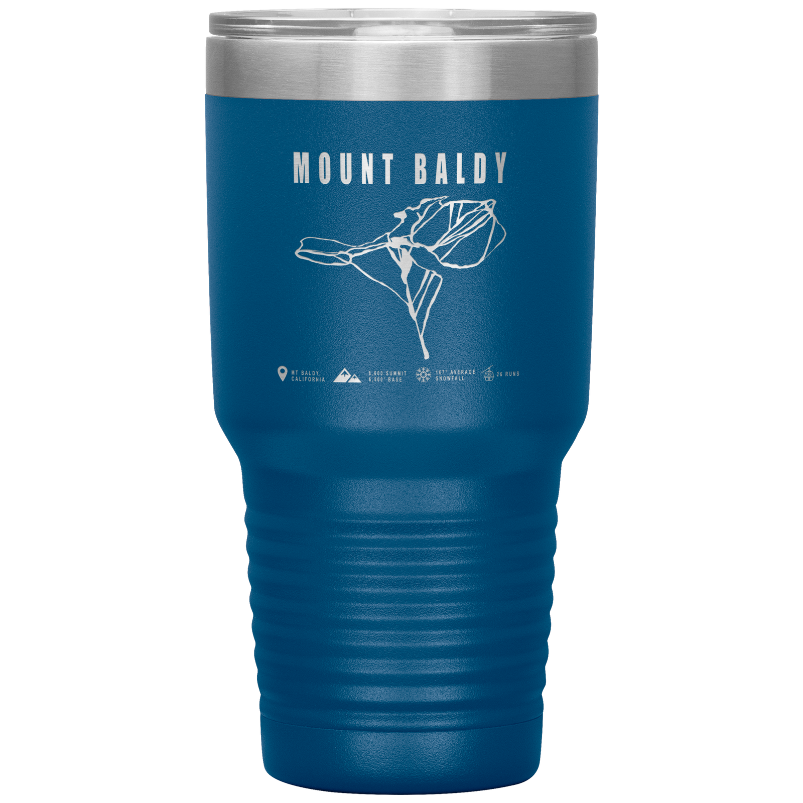 Mount Baldy, California Ski Trail Map 30oz Tumbler - Powderaddicts