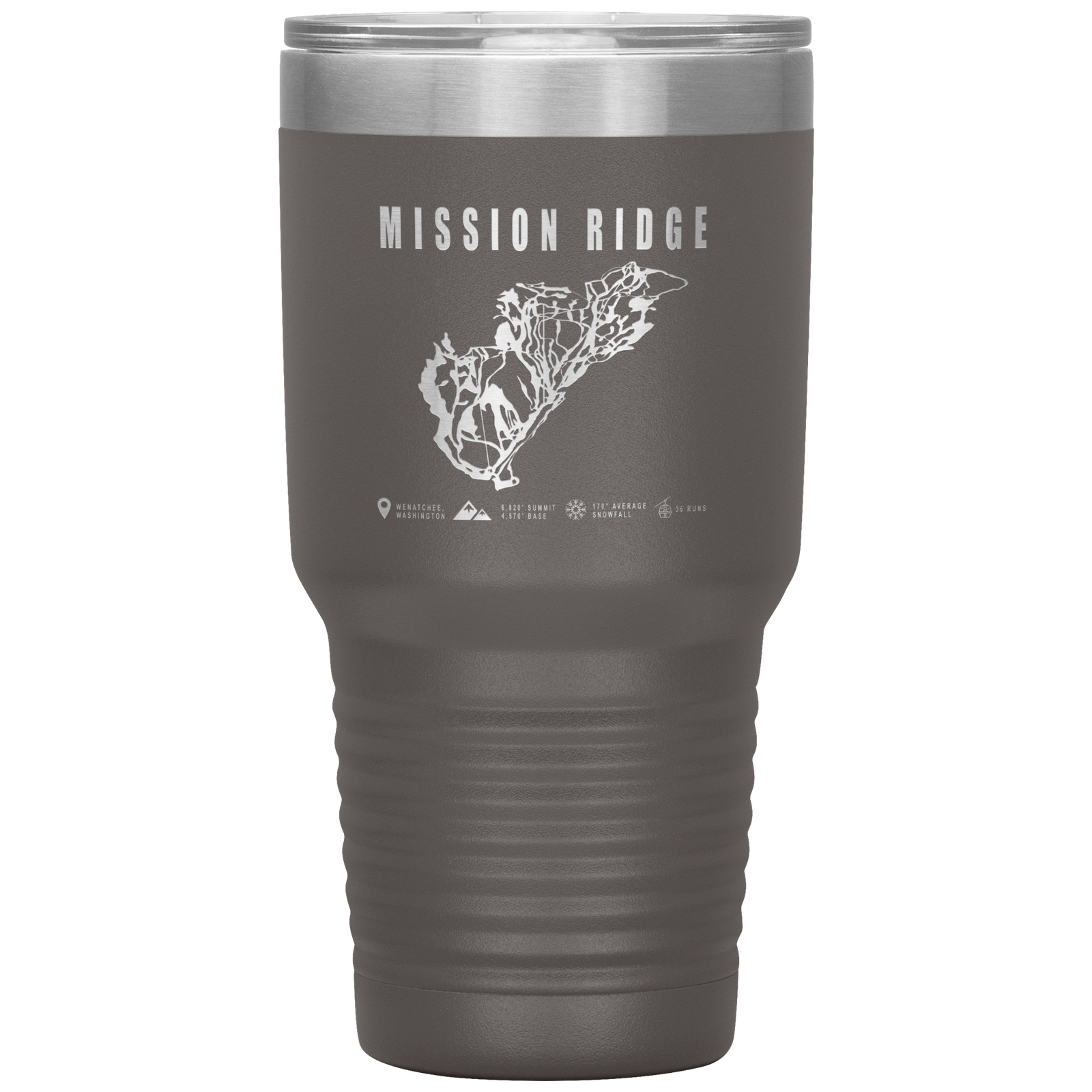 Mission Ridge, Washington Ski Trail Map 30oz Tumbler - Powderaddicts