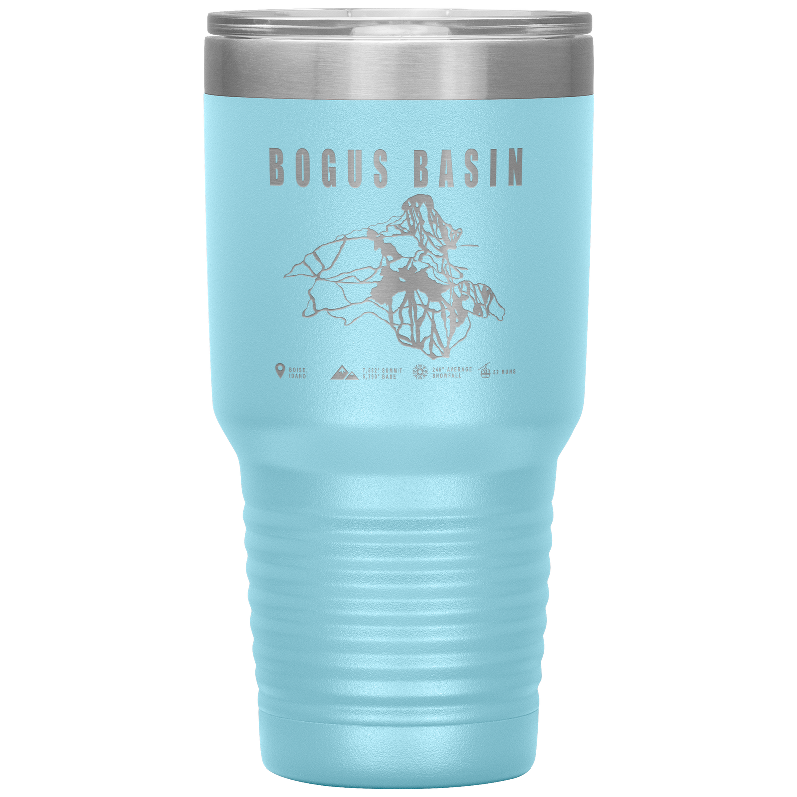 Bogus Basin Idaho Ski Trail Map 30oz Tumbler - Powderaddicts