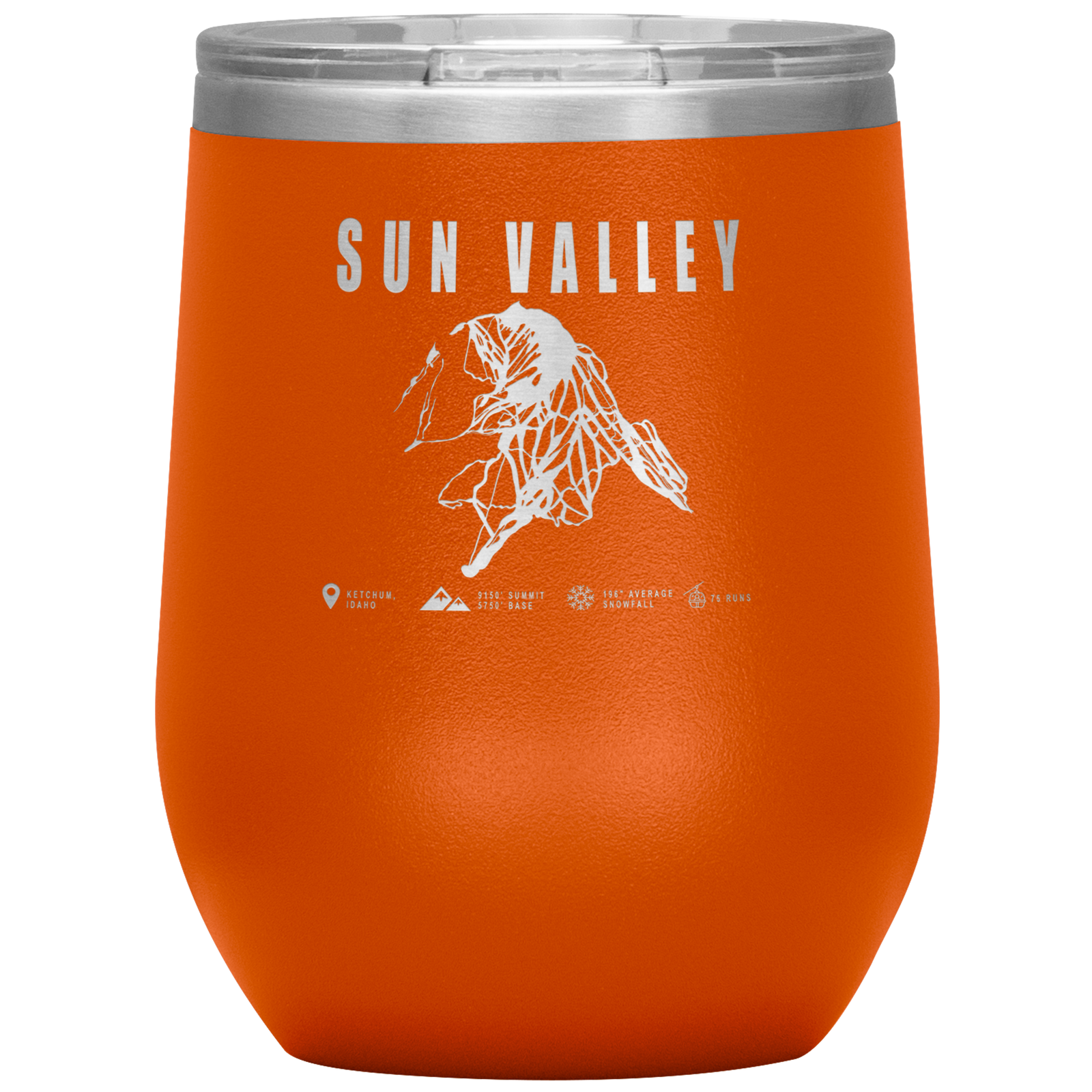Sun Valley Idaho Ski Trail Map Wine 12oz Tumbler - Powderaddicts