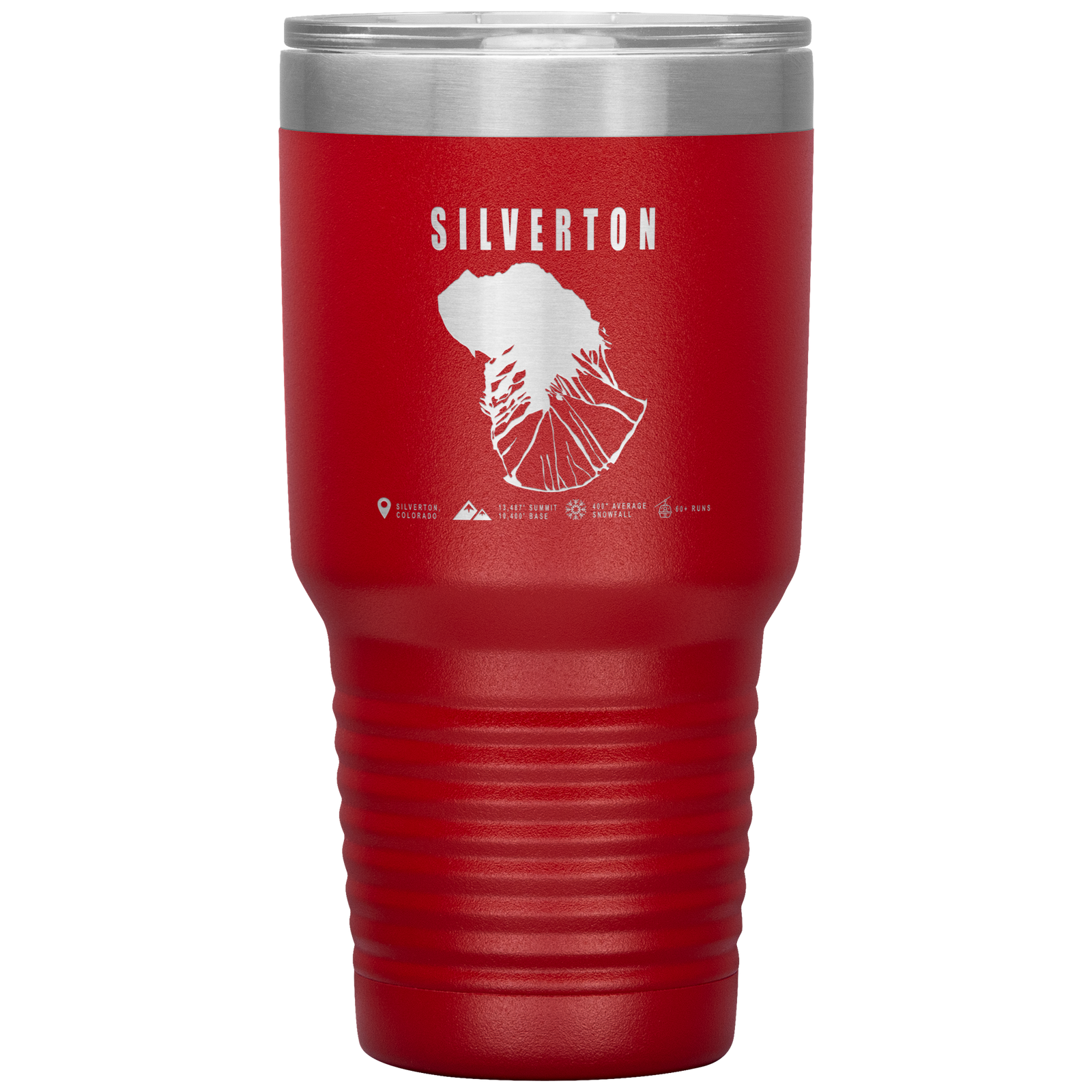 Silverton Colorado Ski Trail Map 30oz Tumbler - Powderaddicts