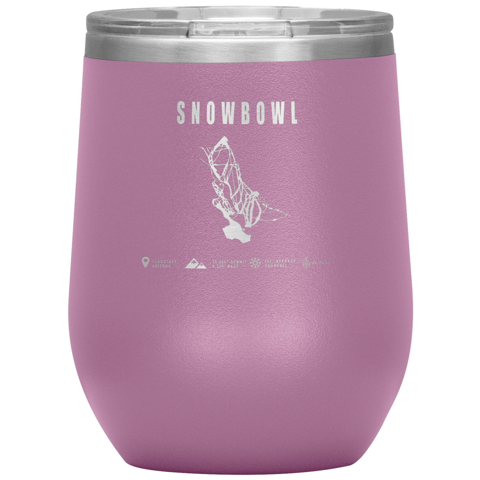 Snowbowl, Arizona Ski Trail Map Wine 12oz Tumbler - Powderaddicts