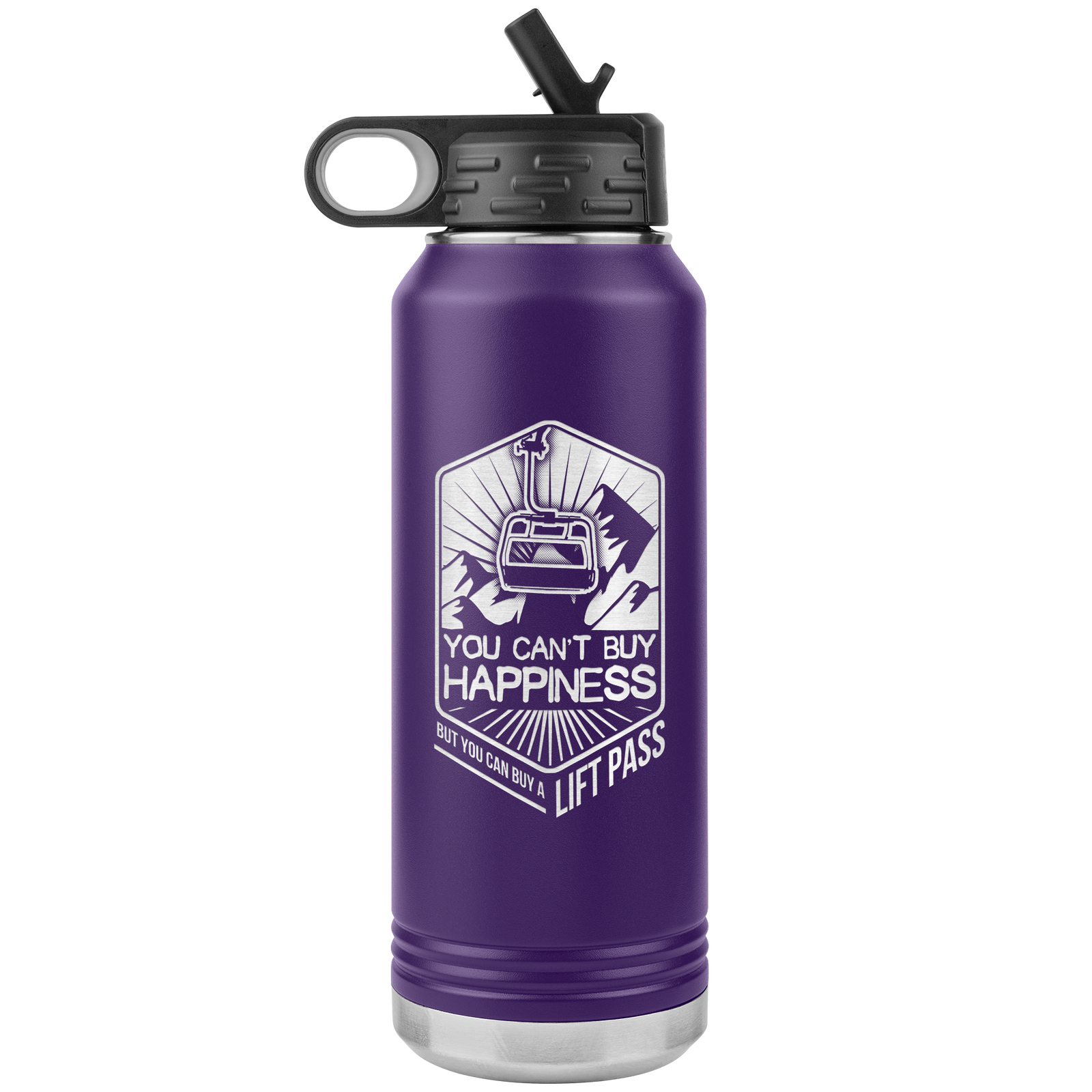 You Can't Buy Happiness But You Can Buy A Lift Pass 32oz Water Bottle Tumbler - Powderaddicts