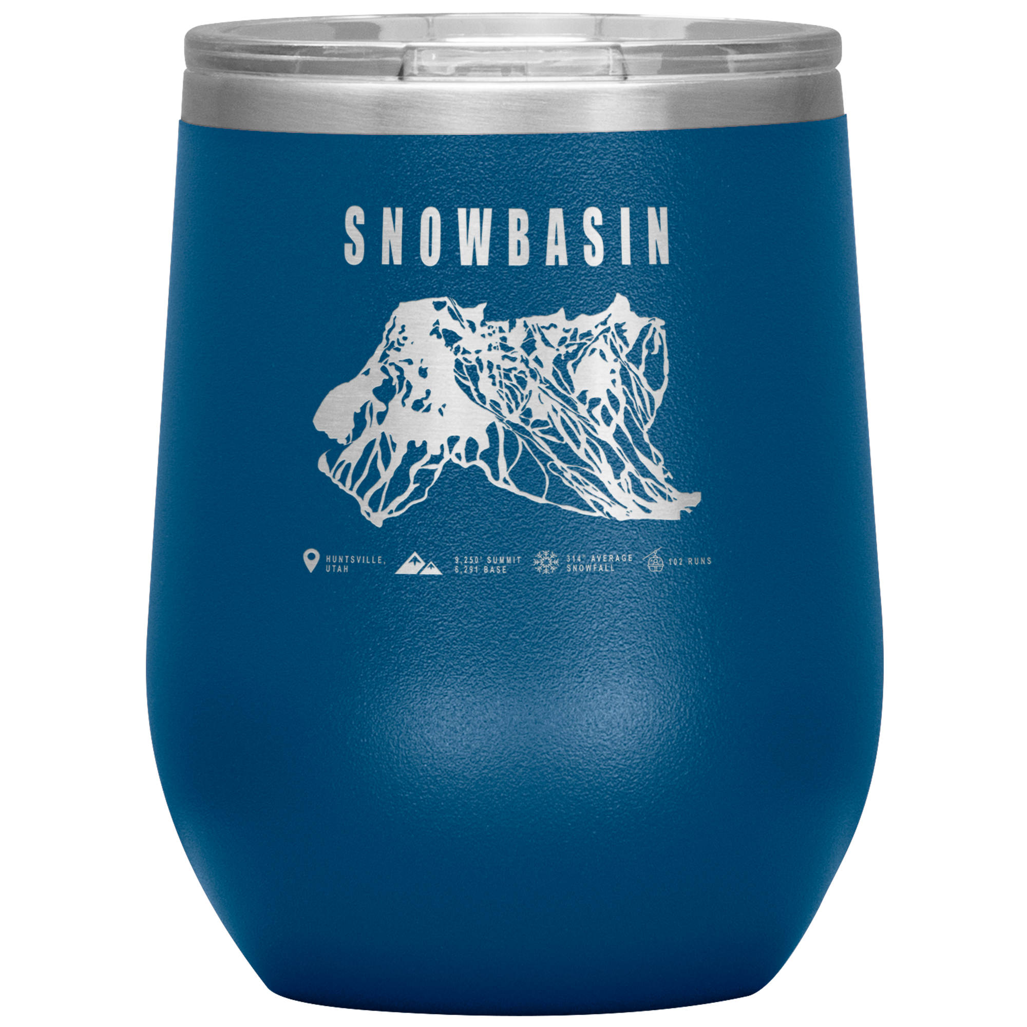 Snowbasin, Utah Ski Resort Wine 12oz Tumbler - Powderaddicts