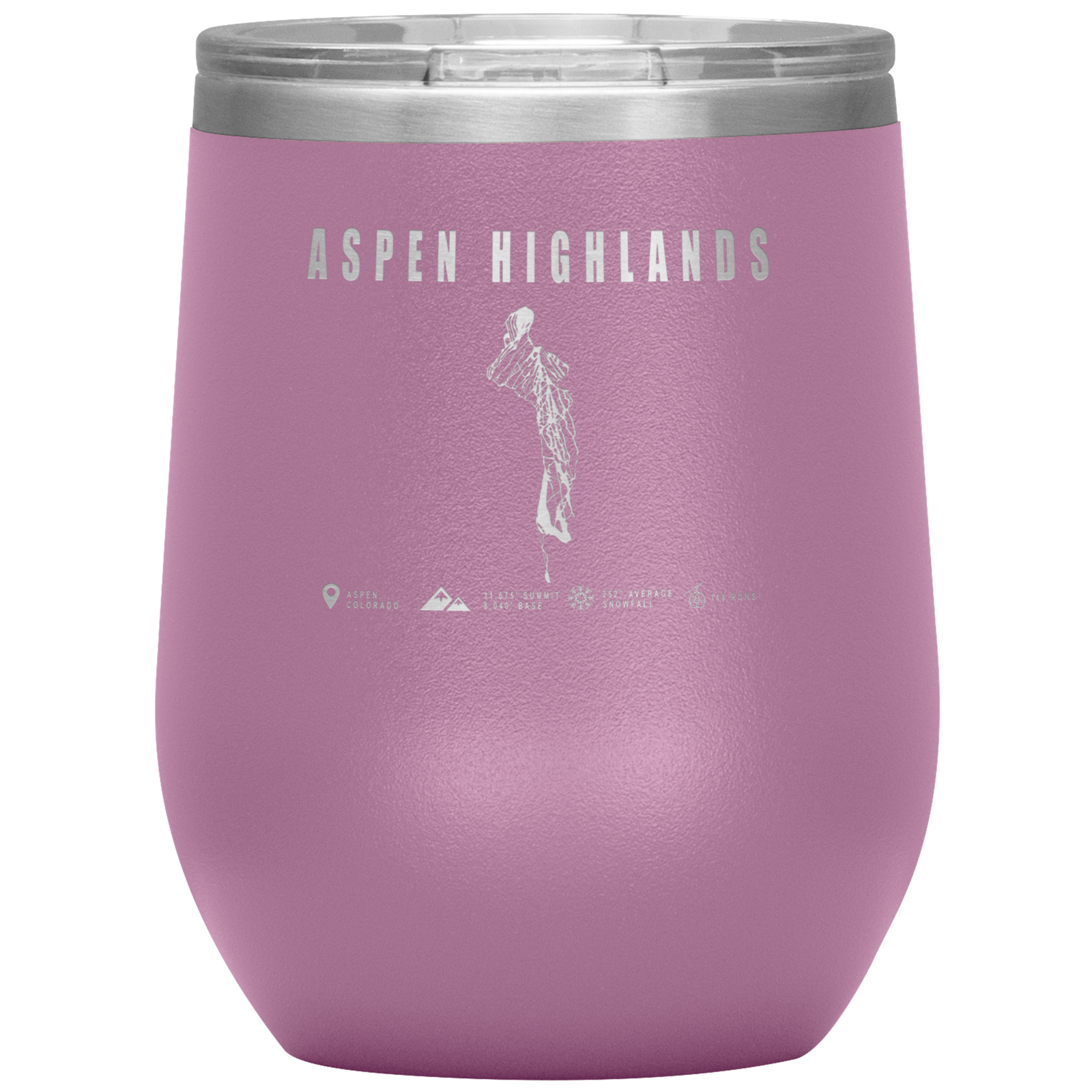 Aspen Highlands,Colorado Ski Resort Wine 12 oz Tumbler - Powderaddicts