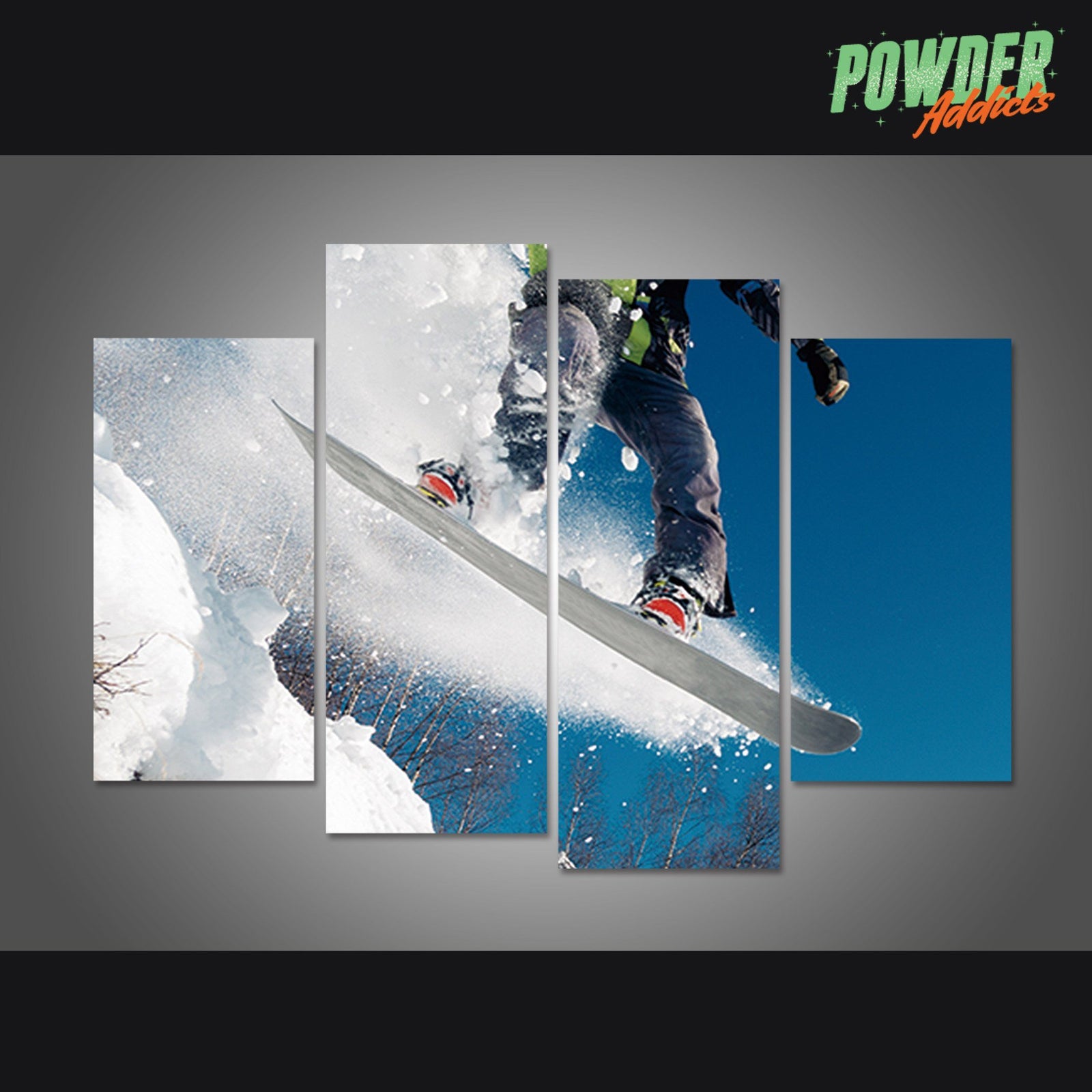 Snowboarder's Jump 4 Piece Canvas - Powderaddicts