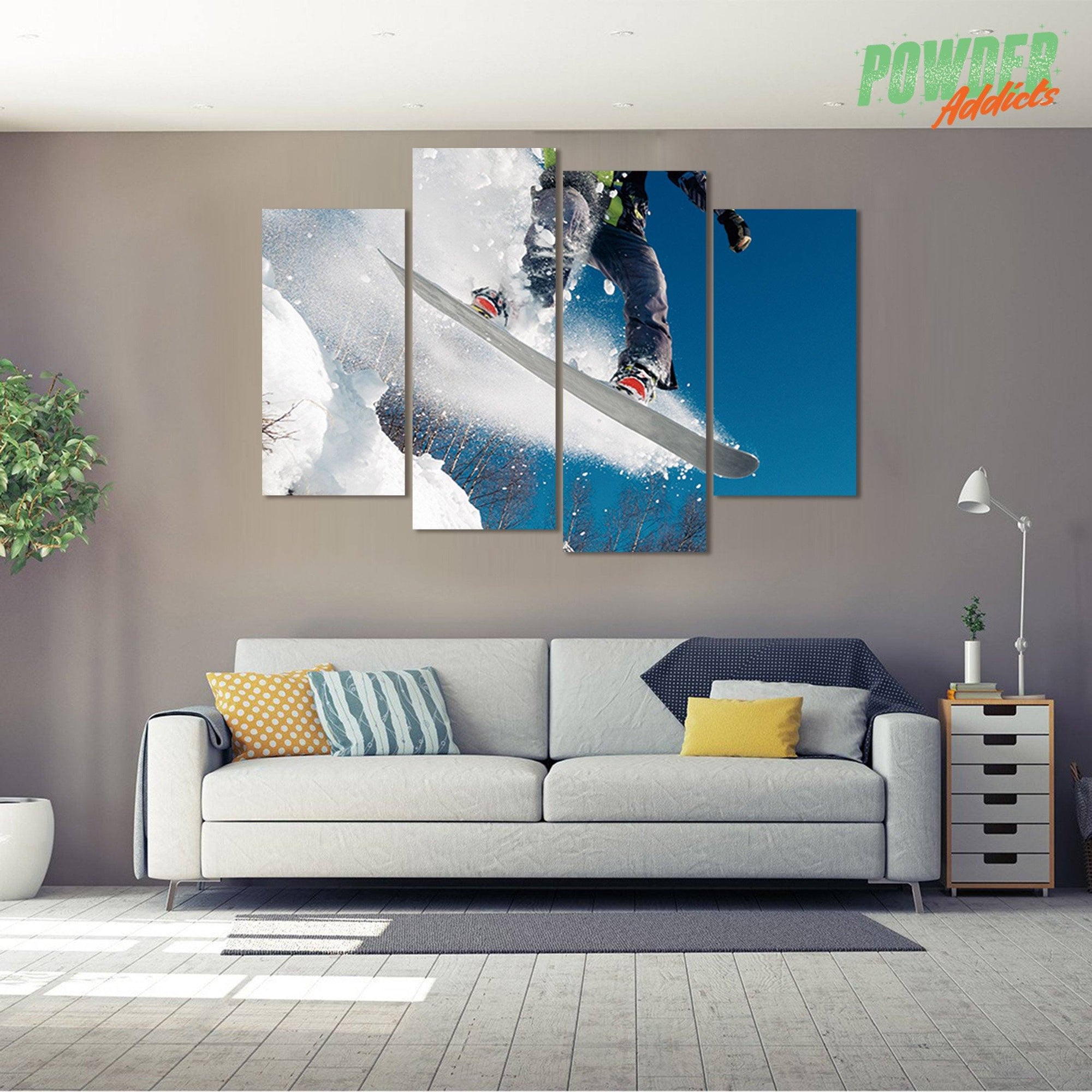 Snowboarder's Jump 4 Piece Canvas - Powderaddicts
