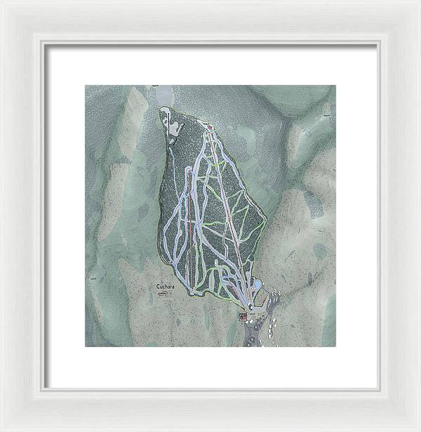 Cuchara Ski Trail Map - Framed Print - Powderaddicts