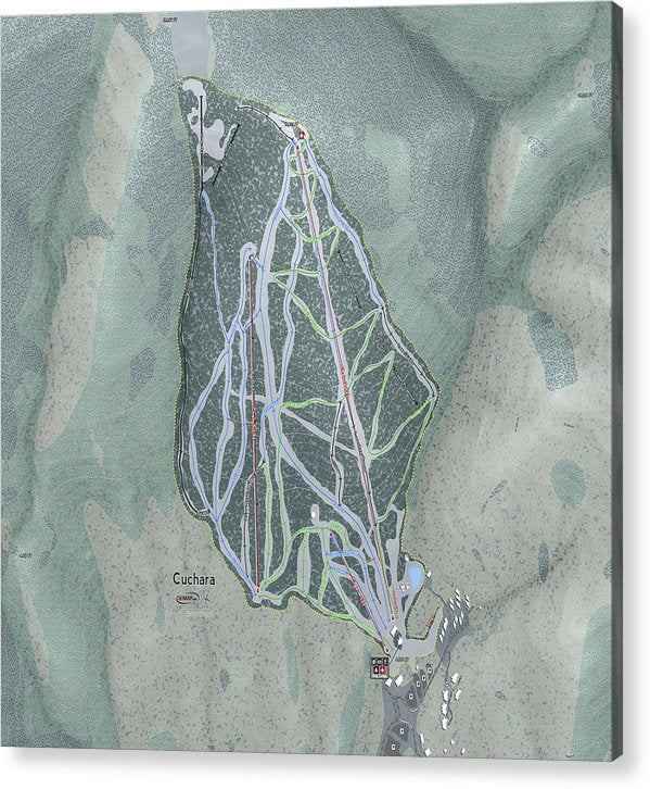 Cuchara Ski Trail Map - Acrylic Print - Powderaddicts