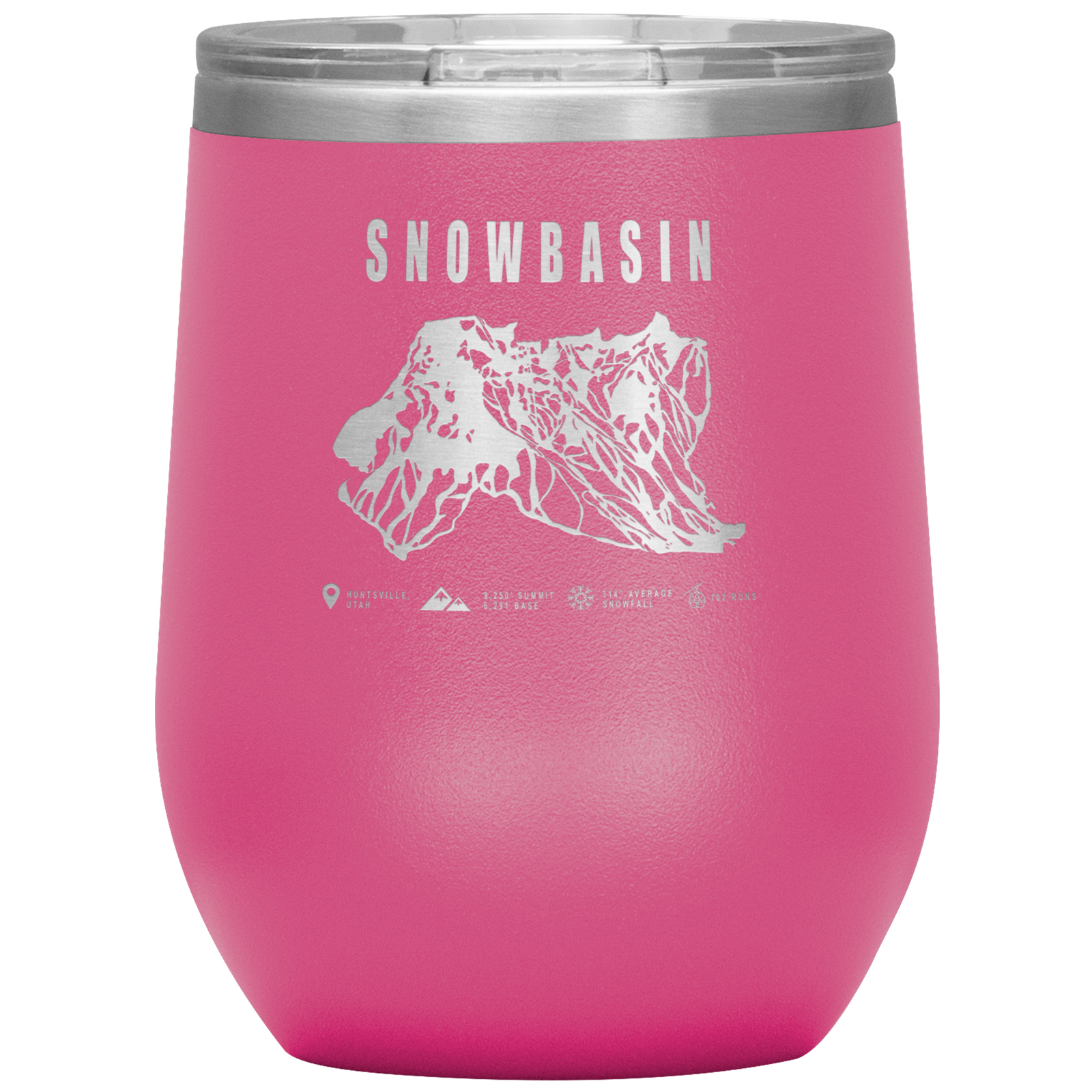Snowbasin, Utah Ski Resort Wine 12oz Tumbler - Powderaddicts