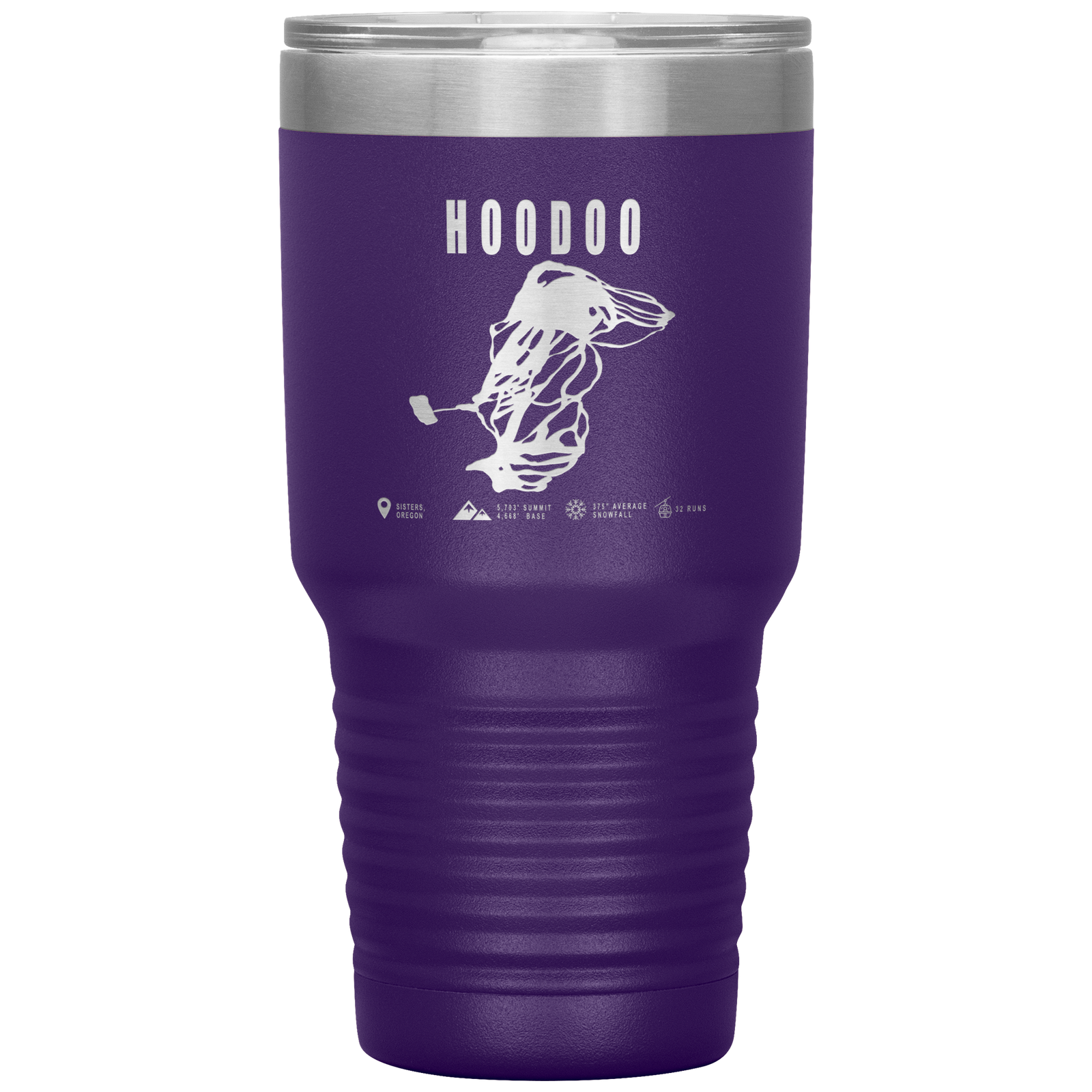 Hoodoo, Oregon Ski Trail Map 30oz Tumbler - Powderaddicts