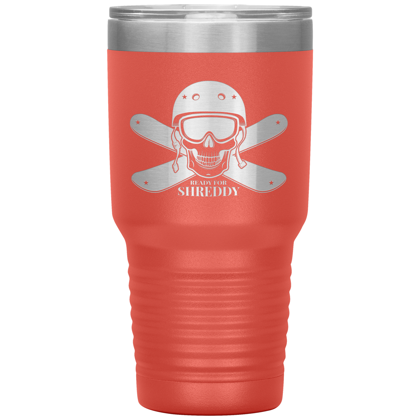Ready For Shreddy Skeleton Skis 30oz Tumbler - Powderaddicts