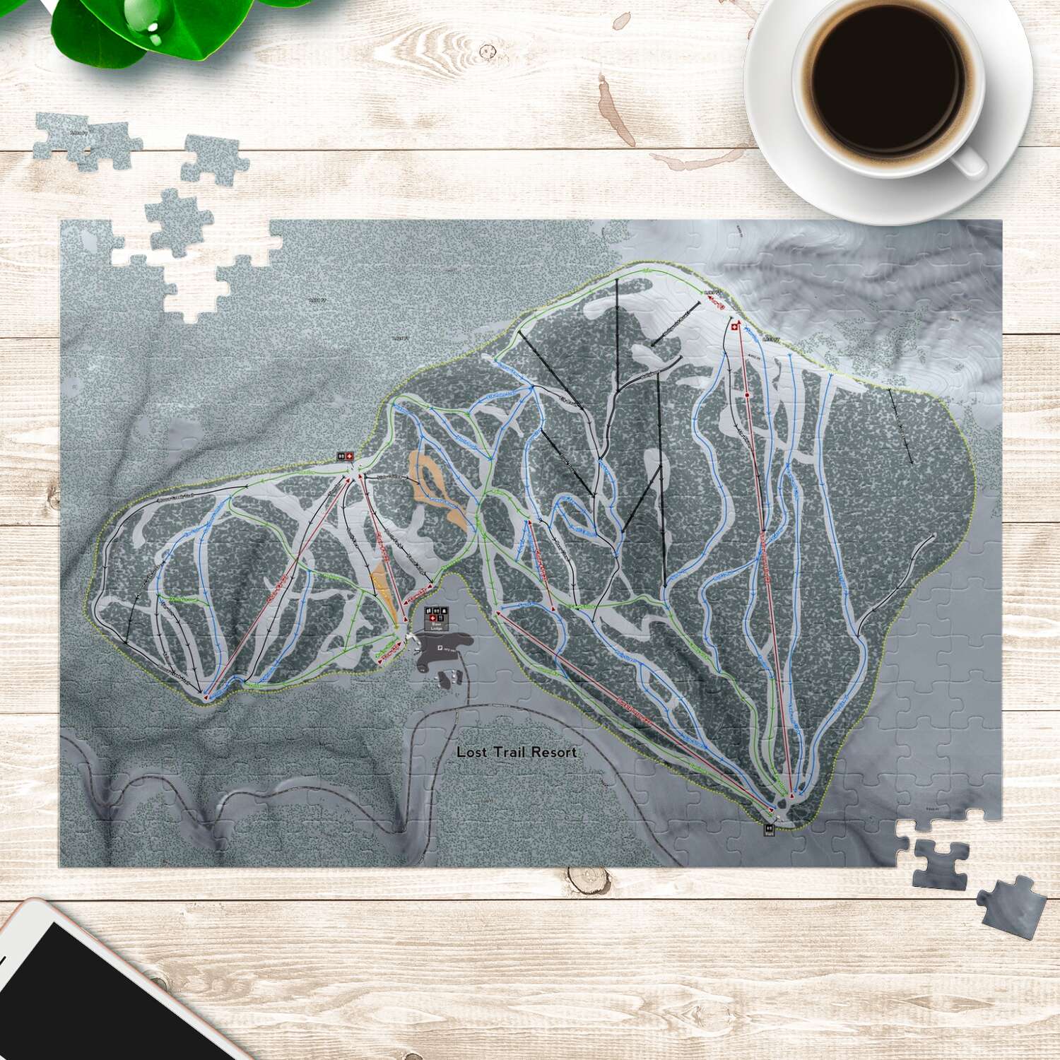 Lost Trail Montana Ski Trail Map Puzzle - Powderaddicts
