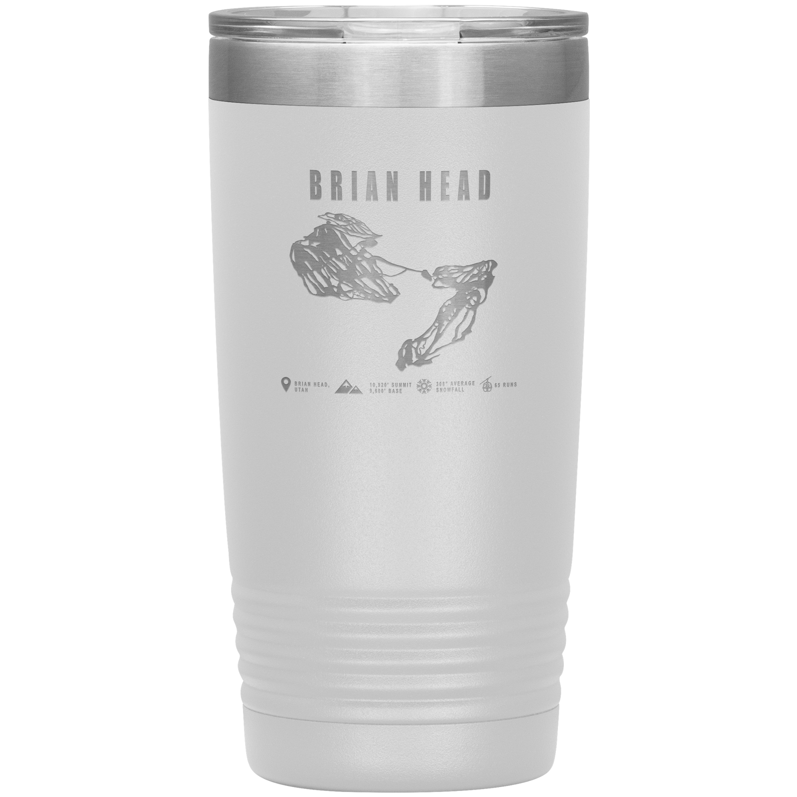 Brian Head,Utah Ski Trail Map 20oz Tumbler - Powderaddicts