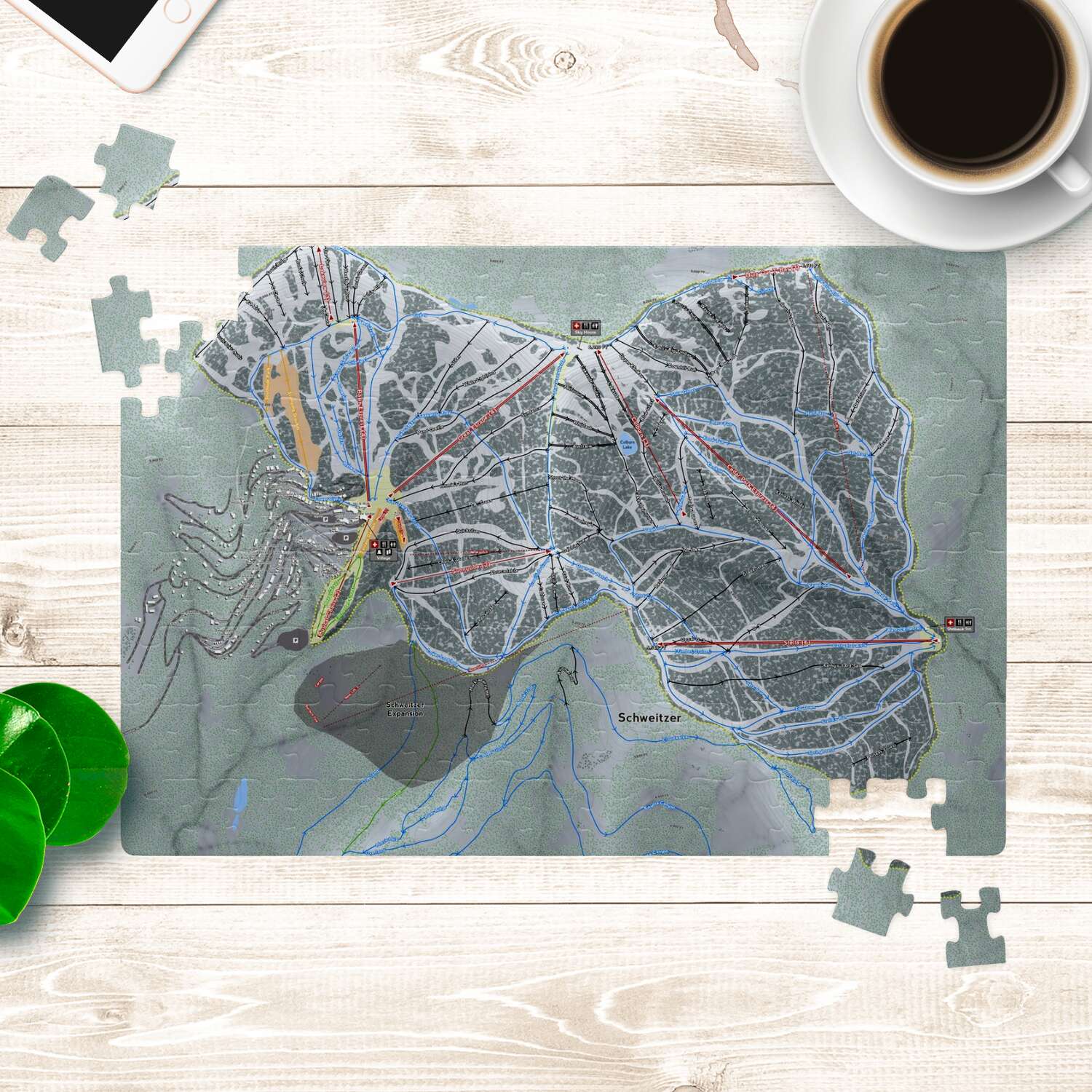 Schweitzer Idaho Ski Trail Map Puzzle - Powderaddicts